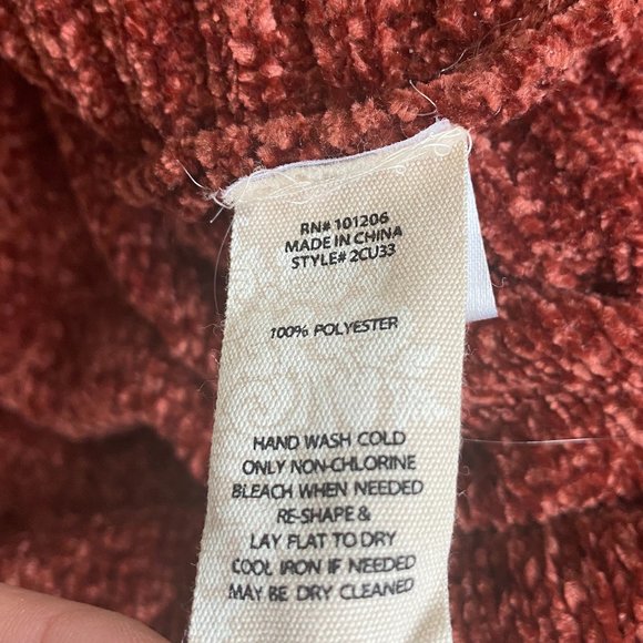 Soft Surroundings Chenille Cowl Neck Sweater Rust Cozy Boho Lagenlook Slouchy-M - Picture 12 of 12